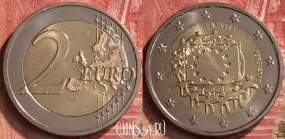 Латвия 2 евро 2015 года, KM# 172, UNC, 219m-117