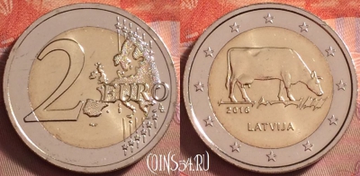 Латвия 2 евро 2016 года, KM# 175, UNC, 120k-008
