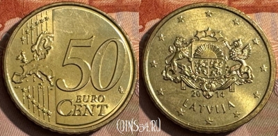 Латвия 50 евроцентов 2014 года, KM# 155, 467s-583