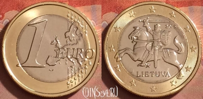 Литва 1 евро 2015 года, KM# 211, UNC, 211l-111