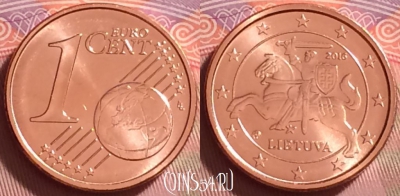 Литва 1 евроцент 2016 года, KM# 205, UNC, 275j-060