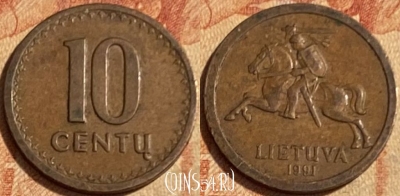 Литва 10 центов 1991 года, KM# 88, 462q-047