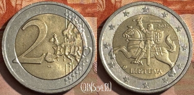Литва 2 евро 2021 года, KM# 212, 468s-611