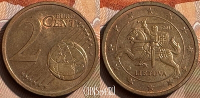 Литва 2 евроцента 2015 года, KM# 206, 467s-487