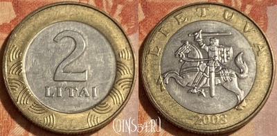 Литва 2 лита 2008 года, KM# 112, 462q-026