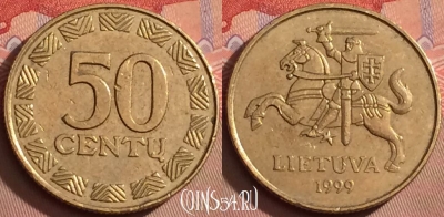 Литва 50 центов 1999 года, KM# 108, 093l-001