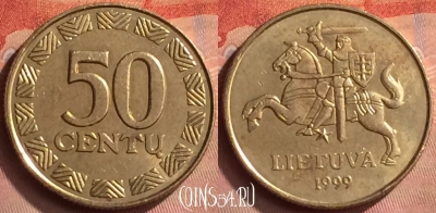 Литва 50 центов 1999 года, KM# 108, 149m-121