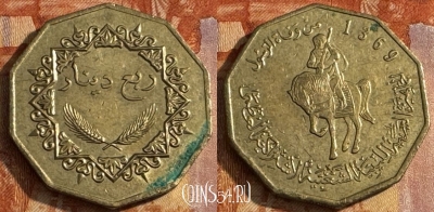Ливия 1/4 динара 2001 года (1369), KM# 26, 102t-119 ♛