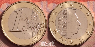 Люксембург 1 евро 2019 года, KM# 92, UNC, 120k-052