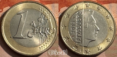 Люксембург 1 евро 2019 года, KM# 92, 468s-620 ♛