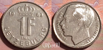 Люксембург 1 франк 1989 года, KM# 63, 260c-052