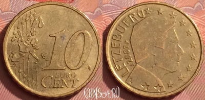 Люксембург 10 евроцентов 2002 года, KM# 78, 282l-094