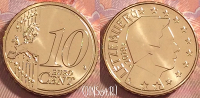 Люксембург 10 евроцентов 2019 года, KM# 89, UNC, 102k-047