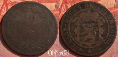 Люксембург 10 сантимов 1860 года, KM# 23, 337l-031