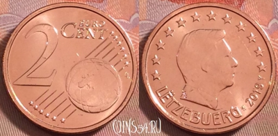 Люксембург 2 евроцента 2019 года, KM# 76, UNC, 114k-014