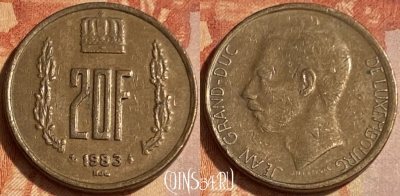 Люксембург 20 франков 1983 года, KM# 58, 462q-050