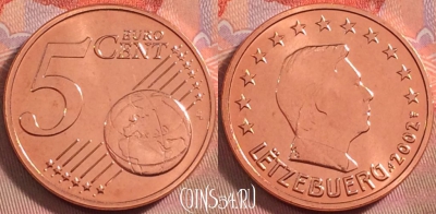 Люксембург 5 евроцентов 2002 года, KM# 77, UNC, 115k-128
