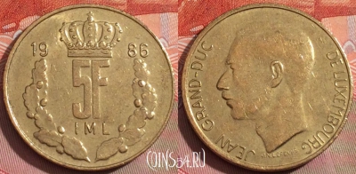 Люксембург 5 франков 1986 года, KM# 60, 237a-044