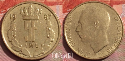Люксембург 5 франков 1987 года, KM# 60, 236a-036