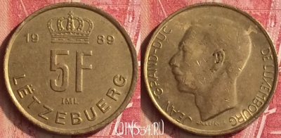 Люксембург 5 франков 1989 года, KM# 65, 331n-082