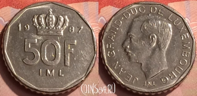 Люксембург 50 франков 1987 года, KM# 62, 204n-012