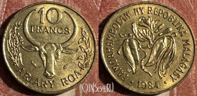 Мадагаскар 10 франков 1984 года, KM# 11, 501s-019