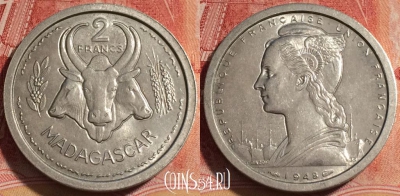 Мадагаскар 2 франка 1948 года, KM# 4, 259-067