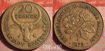 Мадагаскар 20 франков 1972 года, KM# 12, 336i-081