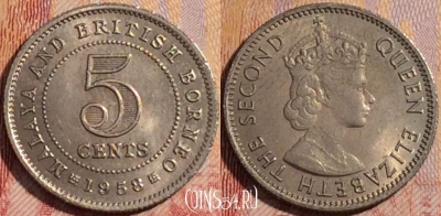 Малайя и Британское Борнео 5 центов 1958 г., 157a-116