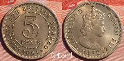 Малайя и Британское Борнео 5 центов 1961 г., 116d-043