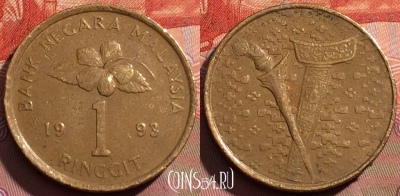 Малайзия 1 ринггит 1993 года, KM# 64, 245a-087