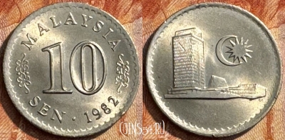 Малайзия 10 сенов 1982 года, KM# 3, 289s-018 ♛