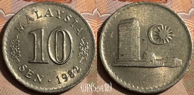Малайзия 10 сенов 1982 года, KM# 3, 482s-085