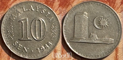 Малайзия 10 сенов 1988 года, KM# 3, 280s-039