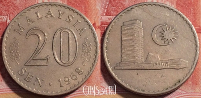 Малайзия 20 сенов 1968 года, KM# 4, 253-115