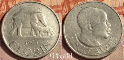 Малави 1 флорин 1964 года, KM# 3, 464q-211 ♛