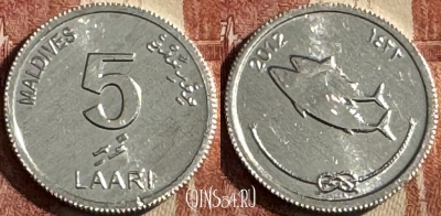 Мальдивы 5 лари 2012 года, KM# 114, UNC, s506s-018