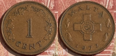 Мальта 1 цент 1972 года, KM# 8, 269r-121