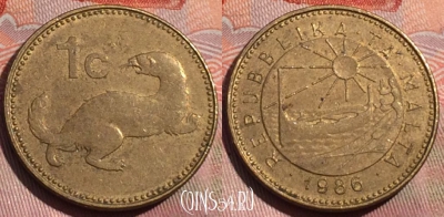 Мальта 1 цент 1986 года, KM# 78, 261a-103
