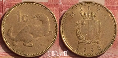 Мальта 1 цент 1995 года, KM# 93, 329k-023