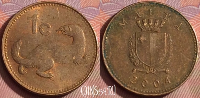 Мальта 1 цент 2004 года, KM# 93, 237k-062