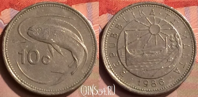 Мальта 10 центов 1986 года, KM# 76, 416-069