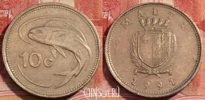 Мальта 10 центов 1991 года, KM# 96, 227-054