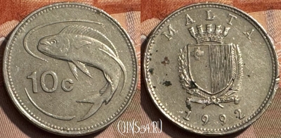 Мальта 10 центов 1992 года, KM# 96, 301s-011