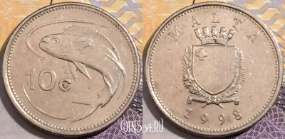 Мальта 10 центов 1998 года, KM# 96,