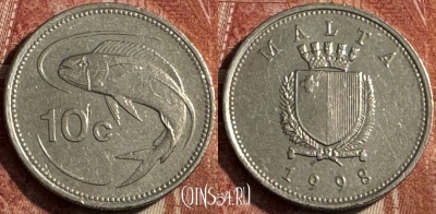 Мальта 10 центов 1998 года, KM# 96, 227s-088