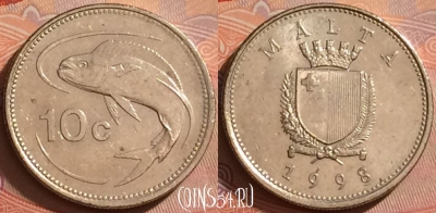Мальта 10 центов 1998 года, KM# 96, 375k-033
