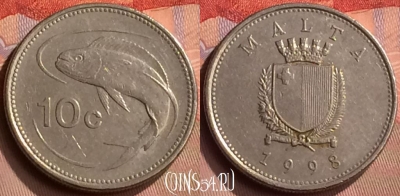 Мальта 10 центов 1998 года, KM# 96, 418-144