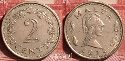 Мальта 2 цента 1972 года, KM# 9, 240l-068