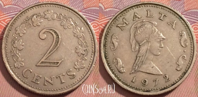 Мальта 2 цента 1972 года, KM# 9, 241-118
